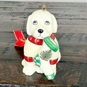 Spode Christmas Holiday Puppy Dog Ceramic Ornament